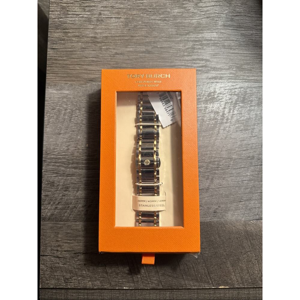 Tory Burch Miller TBS0087 Apple Watch Band Two-Tone Gold Silver 38/40/41/42mm